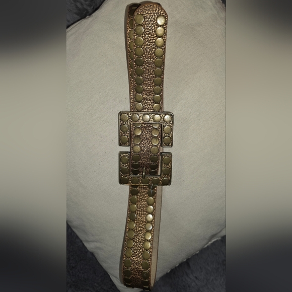 Leatherock Textured Brown Belt with Gold Buckle Medium main image 8